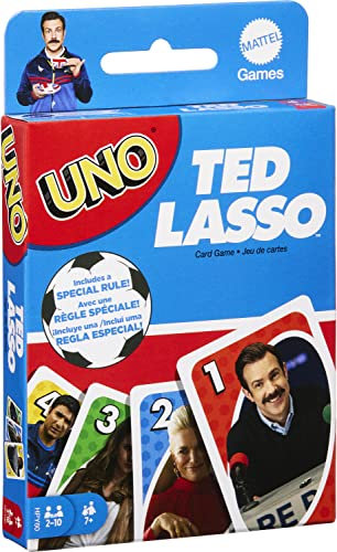 Mattel Games UNO Ted Lasso Kartenspiel für Teenager & Erwachsene, inspiriert von der beliebten Serie für Spieleabend, Reisen & Camping