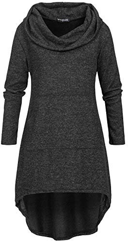 Cloud 5ive Damen Kleid mit Kapuze und Kängurutasche