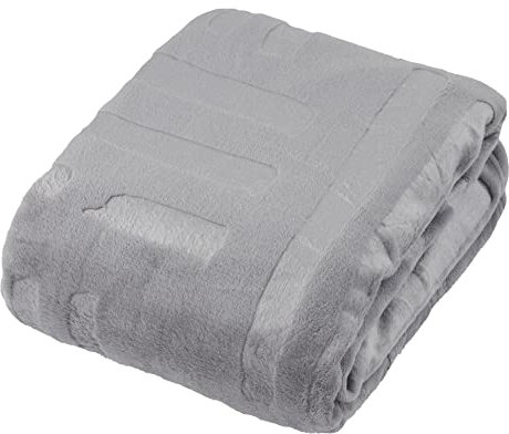 Baroni Home Coperta di Pile, Plaid Invernale Morbido per letto e divano, Coperta Singola, Colore Perla, 130x160 cm