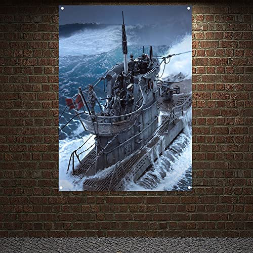 WW II GER U-förmige U-förmige U-Boot-Banner Wandbehang Flagge Tapisserie Militärkrieg Kunst Poster Wandbild Heimdekoration Aufkleber