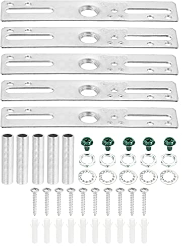 PATIKIL 4 Ceiling Light Plate Kit, 5 Pack Light Crossbar Mounting Bracket Universal Lamp Fixture Hardware Set for Chandelier Wall Light, Silver