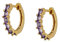 Ohrringe Mädchen Gold, Sterling Silber Ohrringe Huggie aus rechteckigem Zirkonia Gold Lila