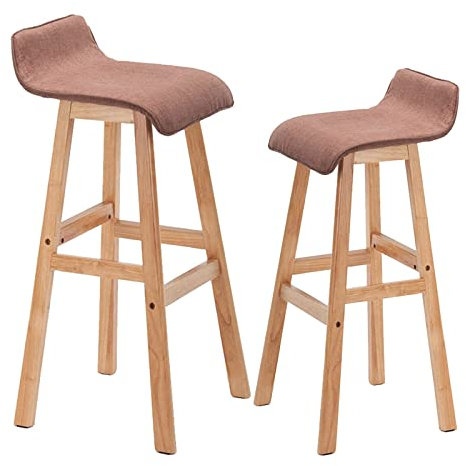 SAAKO komfortabel Barhocker Barstuhl, hoher Hocker, 2-teiliges Set, Massivholz-Barstuhl, Vintage-Landhaus-Esshocker mit Fußstütze, 65 cm Rückenlehne Luxus