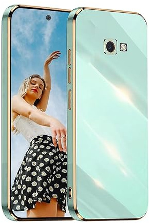 Kaywzo Hülle für Samsung Galaxy J4+/J4 Plus,TPU Galvanisiertes Stoßfeste Handyhülle,Glänzend Spiegel Kratzfeste Schutzhülle,Ultra Dünn Silikon Cover Case,Grün