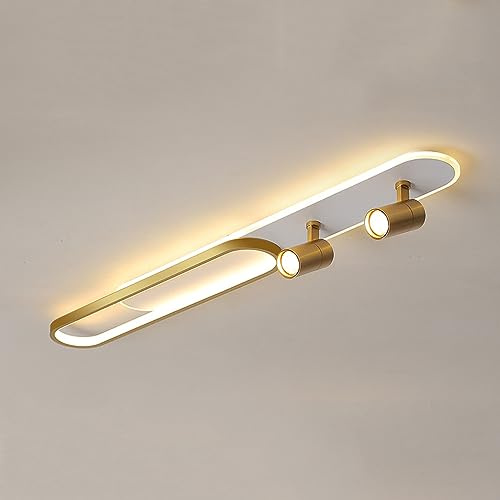 YFMYY Moderne Deckenleuchte mit verstellbarem Winkelstrahler, 4000 K neutrales Licht, Akzentbeleuchtung für den Innenbereich für Wohnzimmer, Garderobe, Gang, Schlafzimmer, Flur – Gold und Weiß