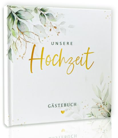COLOFALLA Gästebuch Hochzeit 120 Seiten Hochzeitsbuch Vintage Wedding Guestbook Hochzeitsdeko Brautpaar 60 Doppelseiten Hochzeitsbuch Blanko Hochzeitsalbum