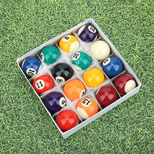 BOROCO Billardkugel Set, Mini Tisch Snooker Bälle Kit aus Kunstharz, 16 Stück 38mm Umweltfreundliche Billard Kugel Set, Spielzeugtisch Billard Zubehör für Kinder Partyspiele zu Hause