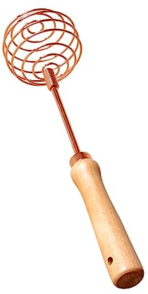 Alipis Spiral Egg Egg Whisk for Blending Wooden Hand Held Electric Mixer Stainless Steel Whisk Tools Egg Beating Stirrer Hand Tool Cake Beech Handle Stainless Steel Wire re-usable