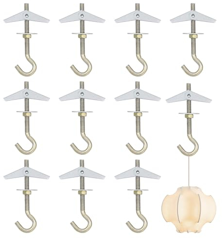 Dzmuero Gancio soffitto, Gancio lampadario, Tasselli basculanti gancio, Ganci a espansione, sollecitazione uniforme, forte capacità di carico, viti a espansione, Ganci in metallo, per pareti cave (M6)