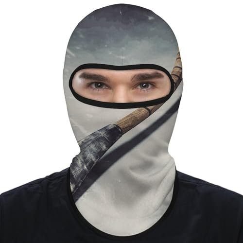 Sturmhaube, Gesichtsmaske für Herren und Damen, Hockeyschläger Vollmaske für Outdoor-Sport, Radfahren, Angeln, Hockeyschläger, 1, Hockeyschläger, 2