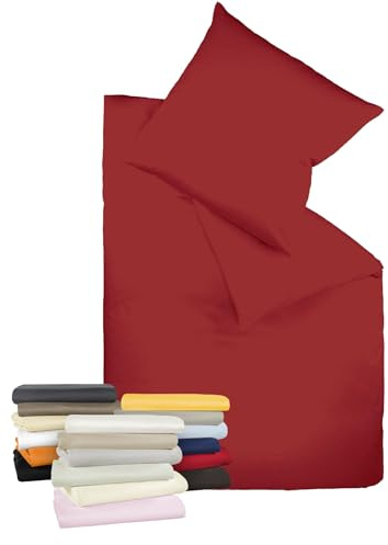 liebling Bettwäsche Interlock Jersey 135 x 200 cm, Farbe Bordeaux rot, Bettbezug aus 100% Baumwolle, edler Glanz, waschbar 60 Grad, Ökotex 100