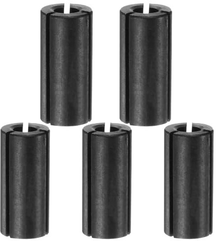 sourcing map Router Collet Chuck Driver Adapter 12.7mm (1/2) to 6mm(15/64) Carbon Steel CNC Engraving Bit Router Converter for Woodworking Engraving Machine Tool 5pcs