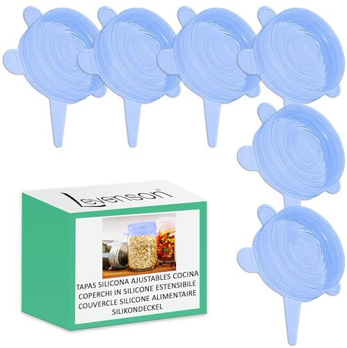 Couvercle silicone alimentaire adaptable aux bocaux boîtes de conserve tasses verres Reutilisable et ecologique Sans BPA et lavable au lave-vaisselle couvercle pot yaourt la laitiere