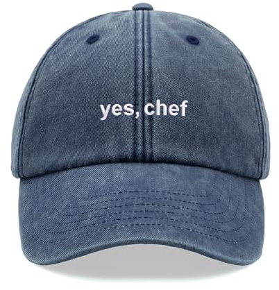 Ja, Chef Baseballkappe, Vintage, gewaschen, Unisex, verstellbar, BBQ, denim, Einheitsgröße