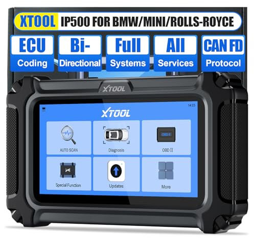 XTOOL IP500 Auto-Diagnosetool für BMW/MINI/RR, bidirektionaler OBD2-Scanner, vollständiges System-Auto-Diagnosetool mit Rücksetz-Diensten, Batterie-Registrierung, ECU-Codierung, Auto-Code-Lesegerät, W