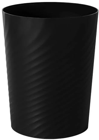 Sinoba Papierkorb 8008 Mülleimer Abfalleimer Papiereimer Kunststoff ideal für Kinderzimmer Büro Küche Höhe 32 cm 12L (Schwarz)