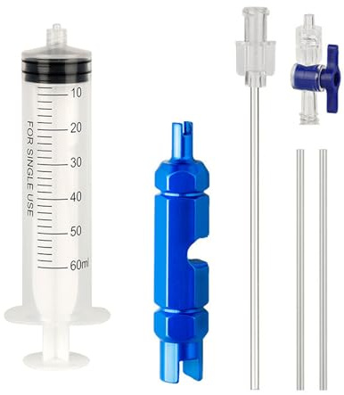 GisWell Reifendichtmittel Injector, 60 ml Tubeless Reifendichtmittel Spritze Tubeless Sealant Injector mit Ventileinsatz-Entfernungswerkzeug für Fahrrad und Mountainbike