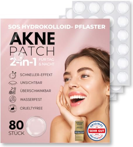 WUNDERTAPE Akne-Patches, Anti-Pickel-Pflaster Pimple Patch (80 Stück)