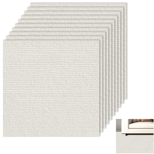 10 Stück Teppichfliesen Selbstklebende Matten 40x40cm, Teppichfliese 1.6m² Teppichboden, Teppich Fliesen zum Zuschneiden für Büros Hotel Wohnung Haus Schlafzimmer (Beige, 40x40cm)
