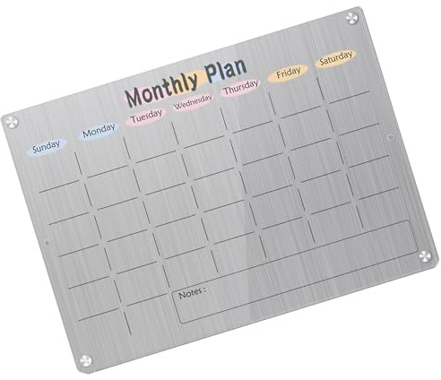 Transparenter Acryl-Kühlschrank-Kalender, Wochenkalender, Monatskalender, für Küche, Kühlschrank, Lebensmitteleinkäufe, Checkliste, Wochenplaner