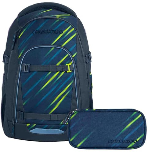 Coocazoo Mate Schulrucksack Set 2tlg. inkl Schlamperbox (Fast Lime)