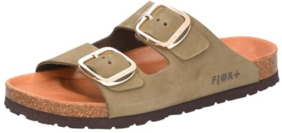 JANE KLAIN Pantolette Khaki Leder grün Gr. 38