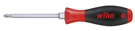 Wiha Schraubendreher SoftFinish® Pozidriv mit Sechskantklinge und Sechskantansatz (00776) PZ1 x 80 mm ergonomischer Griff für kraftvolles Drehen, Allrounder für Industrie und Handwerk