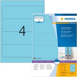 HERMA Ordneretiketten blau 192x61mm Special A4 VE=400 Stück