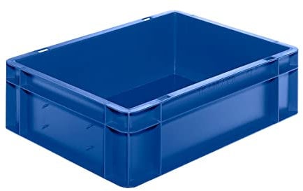 EURO-Behälter | Wände und Boden geschlossen | LxBxH 400 x 300 x 120 mm | Blau | VE 5 Stk