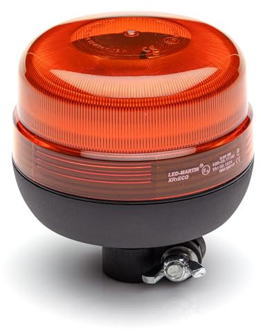 LED-MARTIN Lampe gyrophare – XR1 Eco – 12 V/24 V – jaune/orange – à clipser – support pour tuyau – certifiée ECE-R65 et ECE-R10 – clignotement simple / double interchangeable