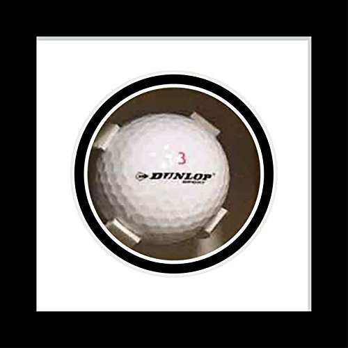 Kwik Picture Framing Ltd Golf Ball Display Case for Signed Golf Ball White Mount - Black Frame