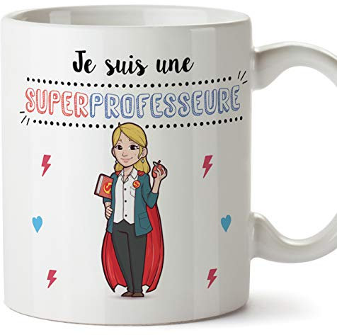 Mugffins Professeure Tasses Originales de café et Petit-déjeuner à Donner Travailleurs Professionnels - Je suis Une Super Professeure - Céramique 350 ML