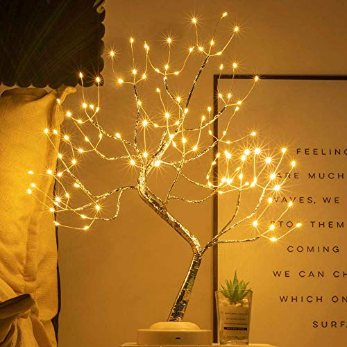FUCHSUN $$$ Led Bonsai Tree Light Artificial Light Tree,Battery/USB Operated 6 Hrs Timer,Adjustable Branches, for Home Decoration Night Light and Gift (Warm White)