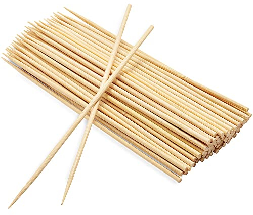 8 Natural Wooden Bamboo BBQ Skewers for Grilling, Shish Kebab, Appetizers, Fruit and More - 100 Pack (1-pack (100 Skewers))