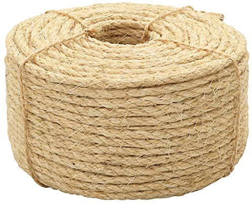vidaXL Seil Sisalseil Naturseil Schnur Kratzbaum Kratzbäume Kratzbaumseil Tau Tauwerk Juteseil Dekokordel Garten Camping 100% Sisal 10 mm 50 m Natur