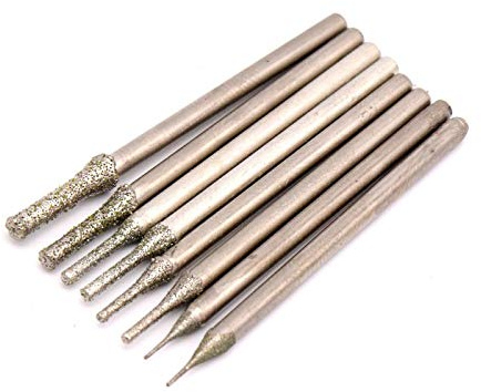 SENRISE Lot de 10 forets de scie-cloche avec revêtement diamant pour verre, céramique, carrelage, marbre, roche, porcelaine (2 mm)