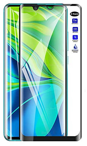 XMTON Protector de Pantalla para Xiaomi Mi Note 10/Note 10 Pro/CC9 Pro,0.18mm Dureza de Grado 9H Protector de Pantalla de Vidrio Templado Protector para Xiaomi Mi Note 10/Note 10 Pro/CC9 Pro (Negro-2)