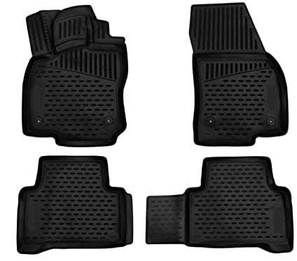 OMAC Gummimatten Fußmatten kompatibel mit VW Touran 2015-2021 TPE Automatten Schwarz 4X