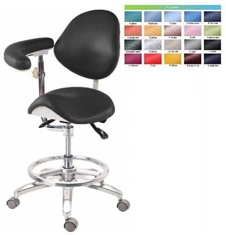 BONEW Global-Dental Sattelstuhl Bürohocker Zahnarzt Arzthelfer Deluxe Stuhl PU Leder