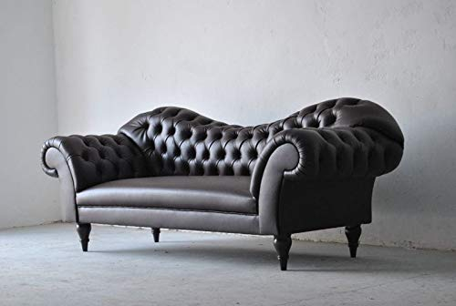 jvmoebel Dreisitzer Design Couch Polster Sitz Textil Sofa 3 Sitzer Chesterfield Schwarz