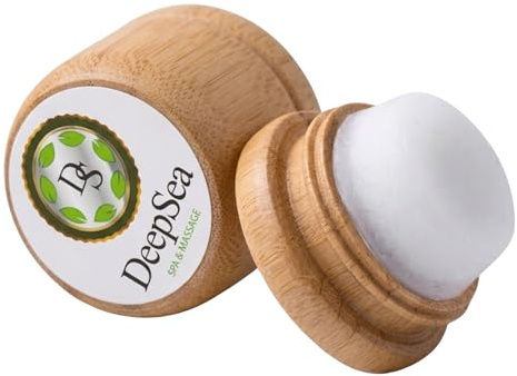 DeepSEA Menthol Stone & Stick for Migraine, Headache & Sinus Relief | 99% Pure Crystal Menthol | Instant Cooling Aromatherapy for Temples & Neck | Portable Travel Size in Wooden Box, 7g