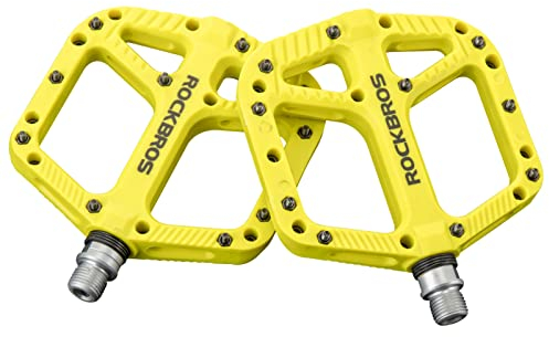 ROCKBROS Fahrradpedale 9/16 Zoll, Leichte & stabile Plattformpedale mit Anti-Rutsch Pins, Gleitlager & Kugellager-Kombination, Ideal für MTB, Rennrad, Gravel & Alltagsrad