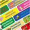 80 x Namensaufkleber Wunschname personalisiert je 3,5x1cm Aufkleber mit Kinder Name Beschriftung Schule Kindergarten Kleidung Sticker (Nr. 41 Komplett Set, Für feste Oberflächen)