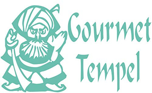 wall-refine WX-02012 | Gourmet Tempel | 34 x 20 cm, Mint, seidenmatt, Wandtattoo Wandaufkleber in Premium Qualität, Wanddeko Deko Tür Küche Türaufkleber Sticker Spruch Familie Kochen Pizza