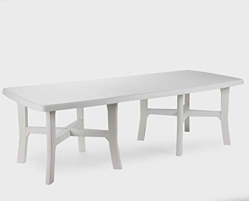 Dmora - Gartentisch Messina, Ausziehbarer Esstisch, rechteckiger Mehrzweck-Gartentisch, 100 % Made in Italy, Cm 160x90h72, Weiß