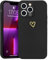 Wirvyuer Compatible with iPhone 13 Pro Max Phone Case for Women Girls Silky Soft Protective Shockproof Silicone Case with Gold Heart Pattern Design Black Cover