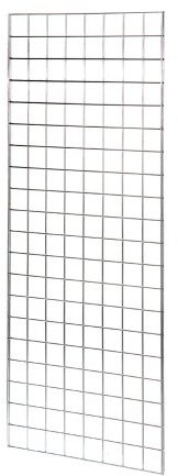 CompleteShopfittings Full Chrome Super Heavy Duty Grid Mesh Wall Display Wall Panel -5ft High X 2ft Wide-1 Panel