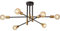 Lightess Chandeliers Ceiling Light Sputnik Chandelier 6 Lights, Black and Gold Metal E27 Pendant Light for Living Room Bedroom Kitchen, Max 40W(Not Include Bulb)
