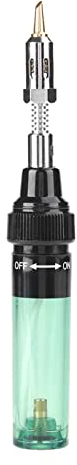 Set di Stagnatore a Gas 1300 ℃ Mini Saldatore Butano Cordless Micro Torcia a Gas Butano 8 ML Capacità di Riempimento per 35-45 Minuti di Utilizzo(Verde)