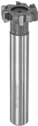 sourcing map Fresas de ranura en T, 8 mm de profundidad 30 mm de diámetro de corte 16 mm de vástago de carburo de tungsteno punta 6 flautas T ranura fresadora para acero inoxidable cobre aluminio